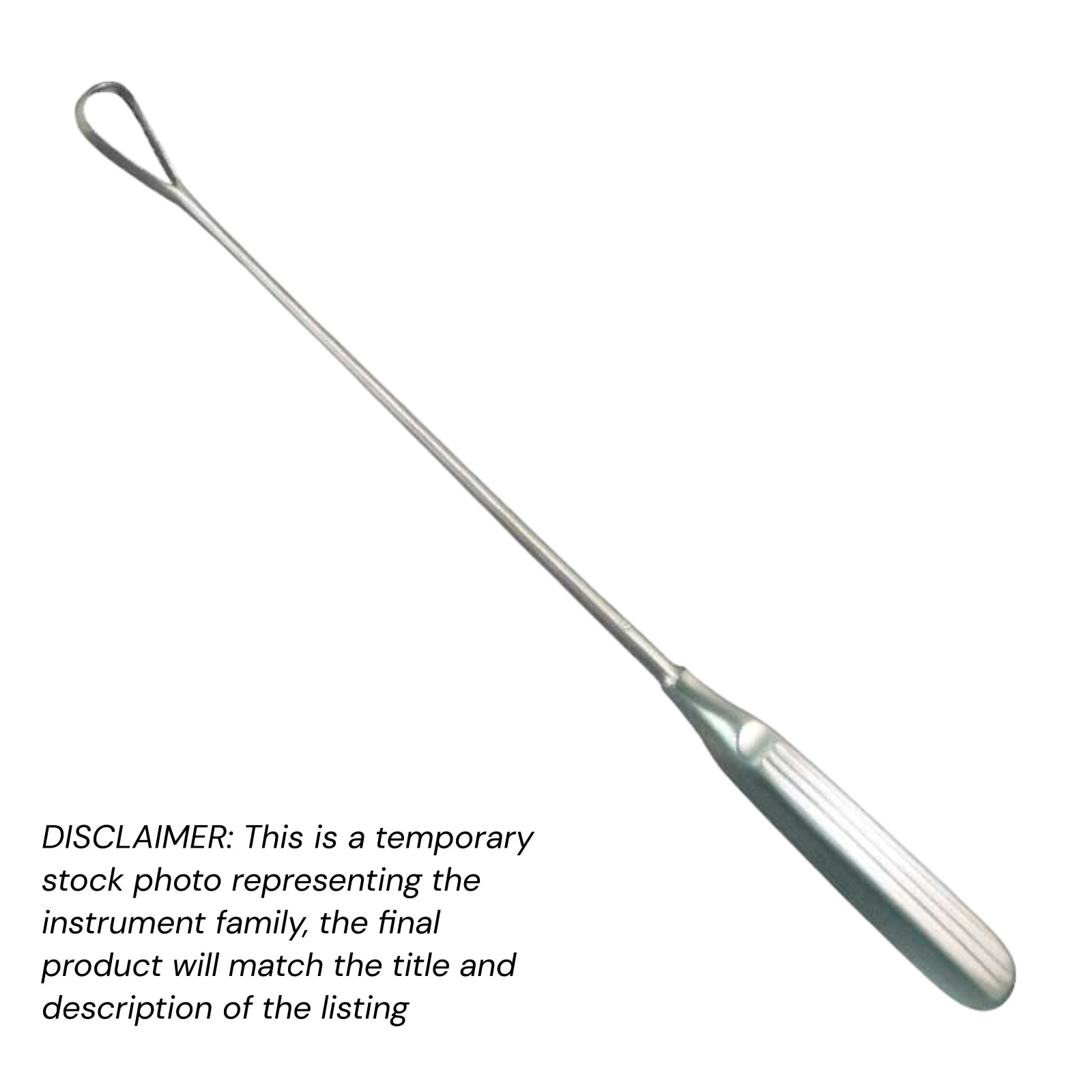 10x Sims Uterine Curettes, 11″, Rigid, Large Sharp Blade, Sz: 3 (14×29 mm), Econ