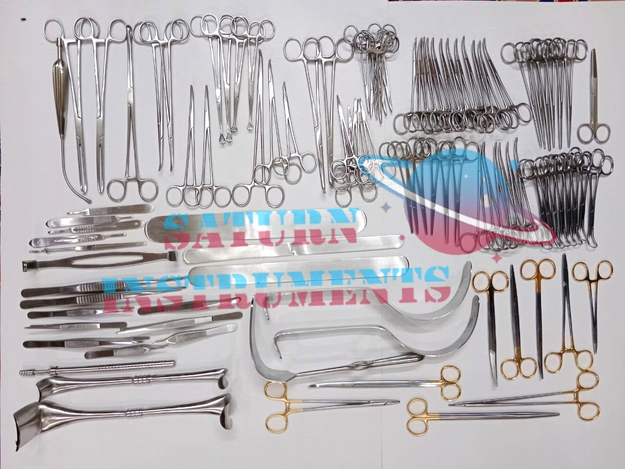Basic Laparotomy Set 104 Pcs Surgical Instruments Surgery Medical Abdominal Gold