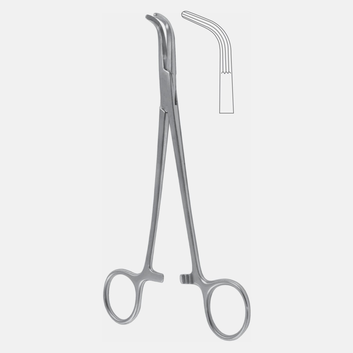 Set of 3 Lahey Forceps, 7.5″, Fully Angled, Long Serrated Jaws