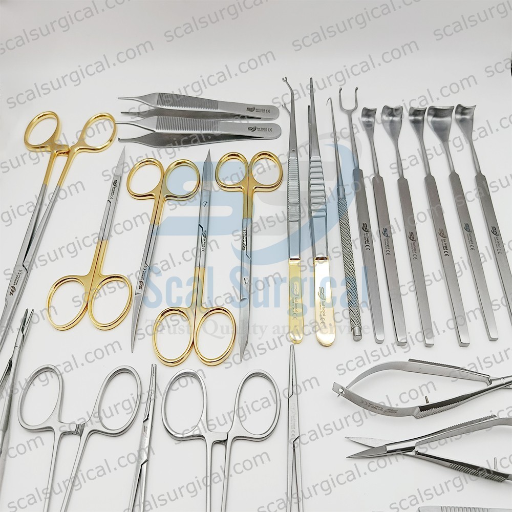25 Pieces Blepharoplasty Instruments Kit Eyelid Retractors Micro Eye Surgery Set