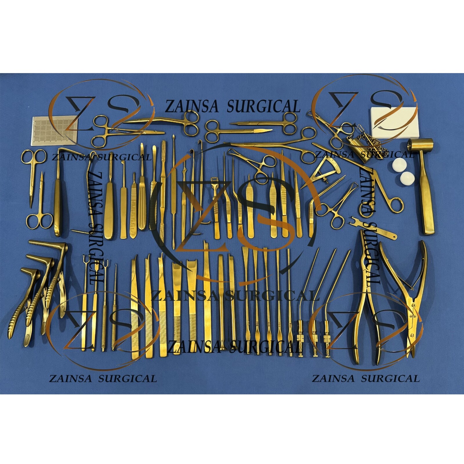 Rhinoplasty Instruments Set Titanium Gold Coated Nose Surgery Set