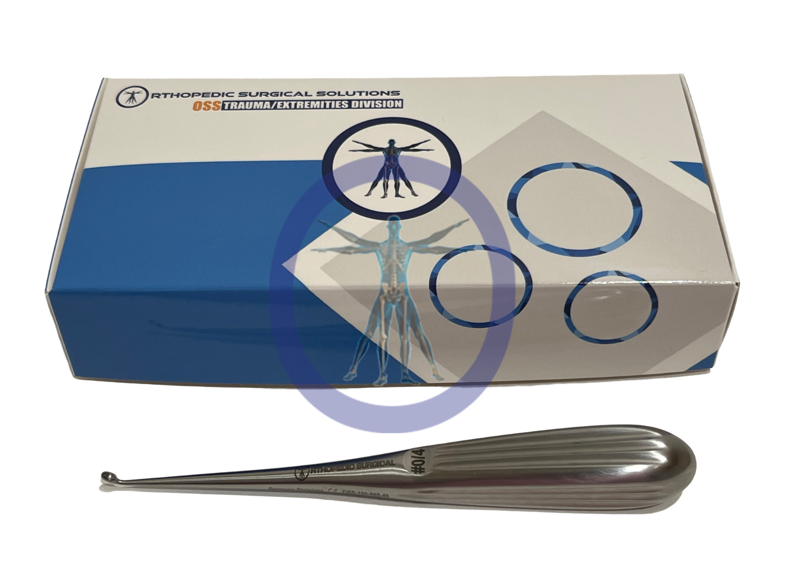 Orthopedic Surgical Bruns Curette 7”, Angled, Oval, # 0/4 *NEW*