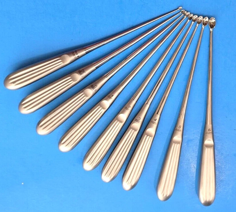 Turtle Brun Bone Curette Set 9pcs Orthopedic Surgical Sizes 000-6 CE