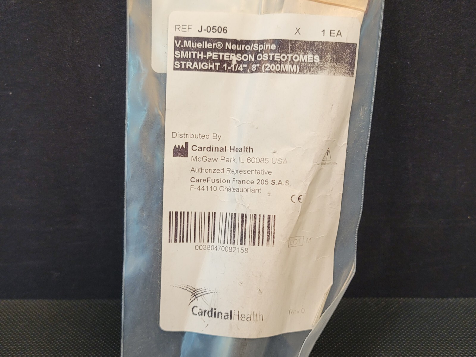 V. Mueller J-0506 Smith Peterson Osteotome Straight 1-1/4″ 8″