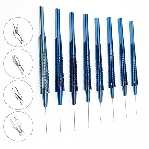 Retinal forceps IO Ophthalmic Micro Surgical Instruments 23 G Serated Curved