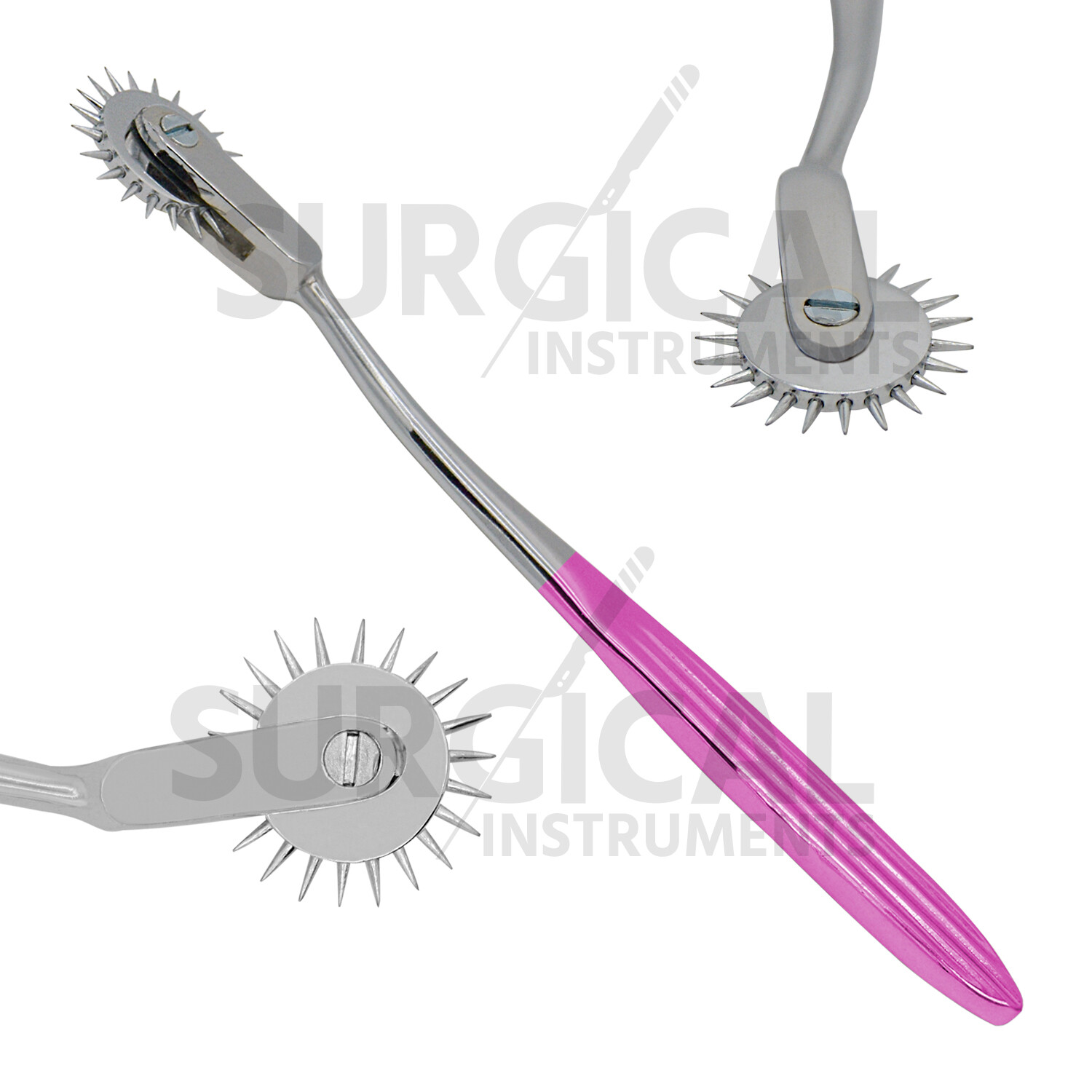 4 Pcs Wartenberg Pin Wheel Set Chrome-Plated Surgical Color Handle German Grade