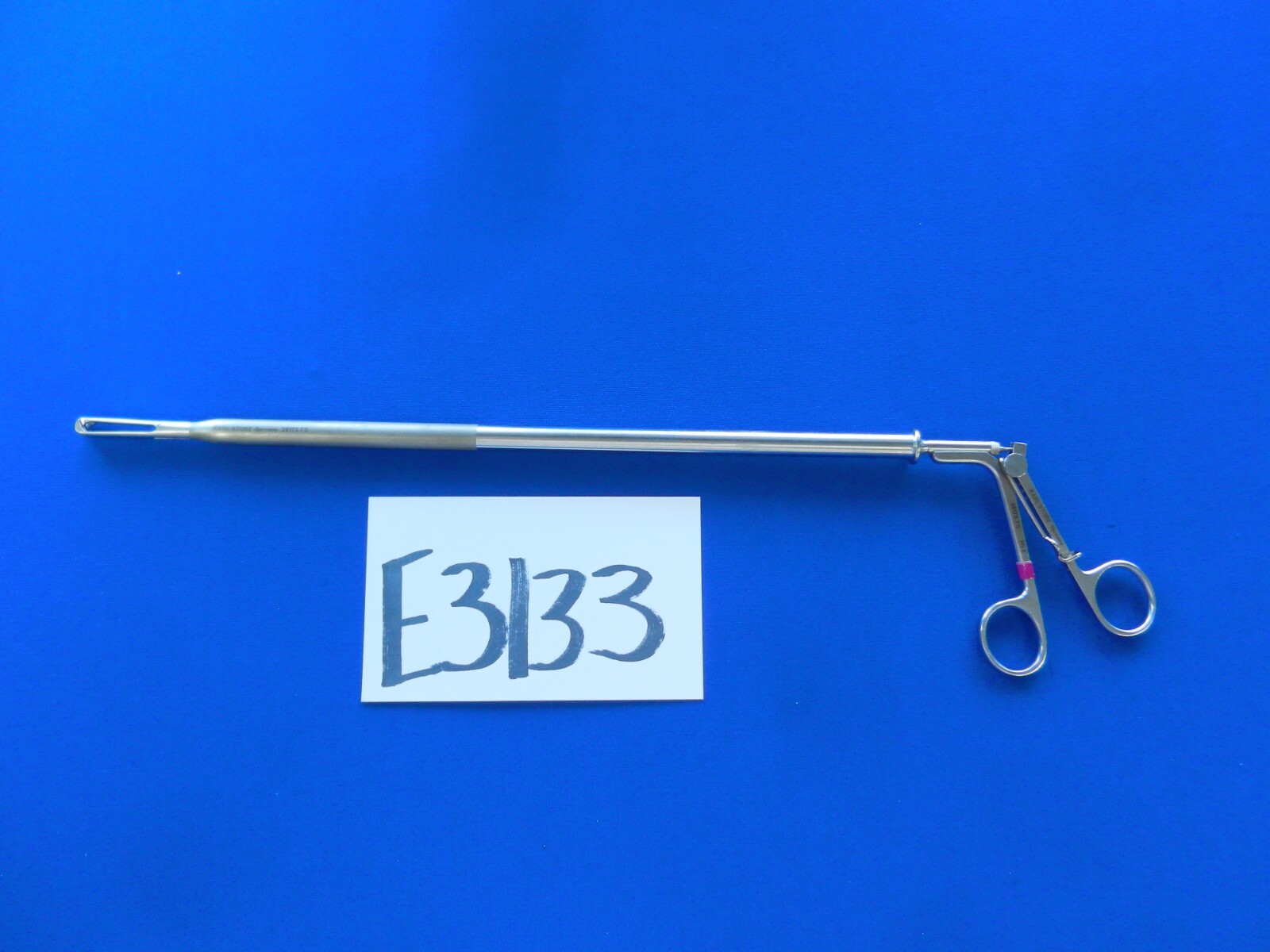 E3133 Storz 26173FS 2×3 Claw Forceps with Spring Handle 10mm x 36cm Length
