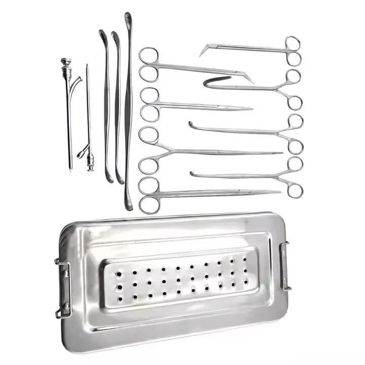 General Surgery Cholecystectomy Surgical Instrument Set of 25 Pieces