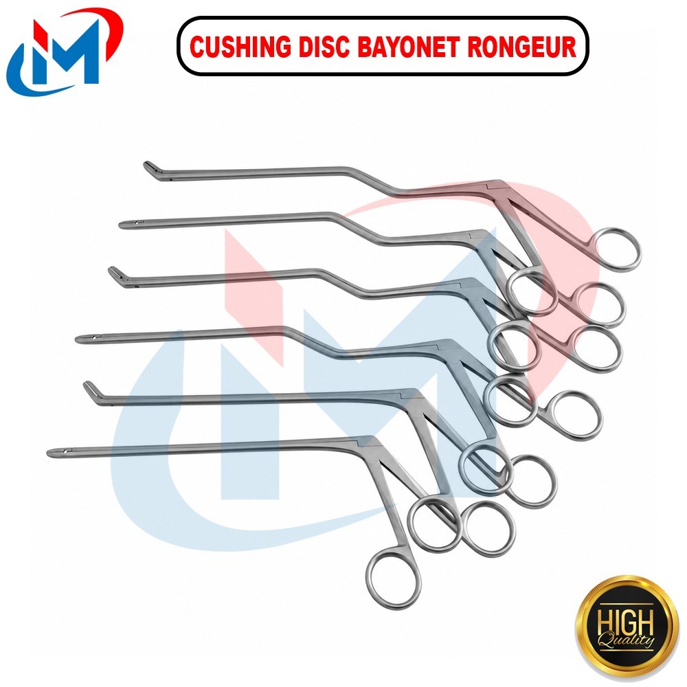 Cushing Disc Rongeur Bayonet Forceps Straight and Up 2,4 mm 6 PCs Set