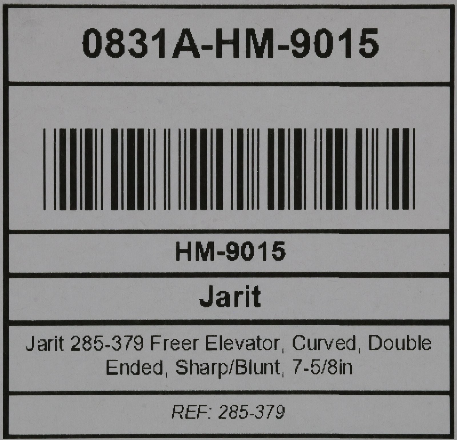 Jarit 285-379 Freer Elevator, Curved, Double-Ended, Sharp/Blunt, 7-5/8in