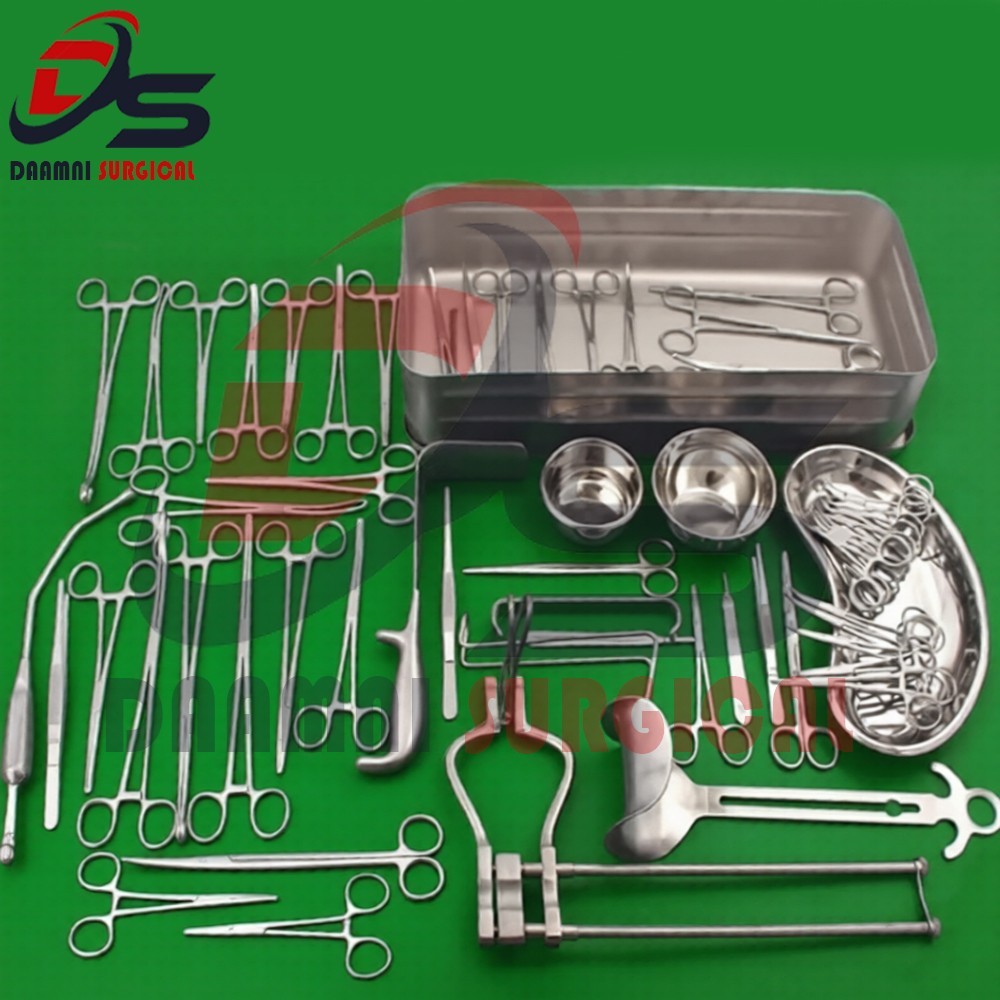 Cesarean Surgical Instrument Set 59 pcs–OB/GYN C-Section Kit with Sterilization