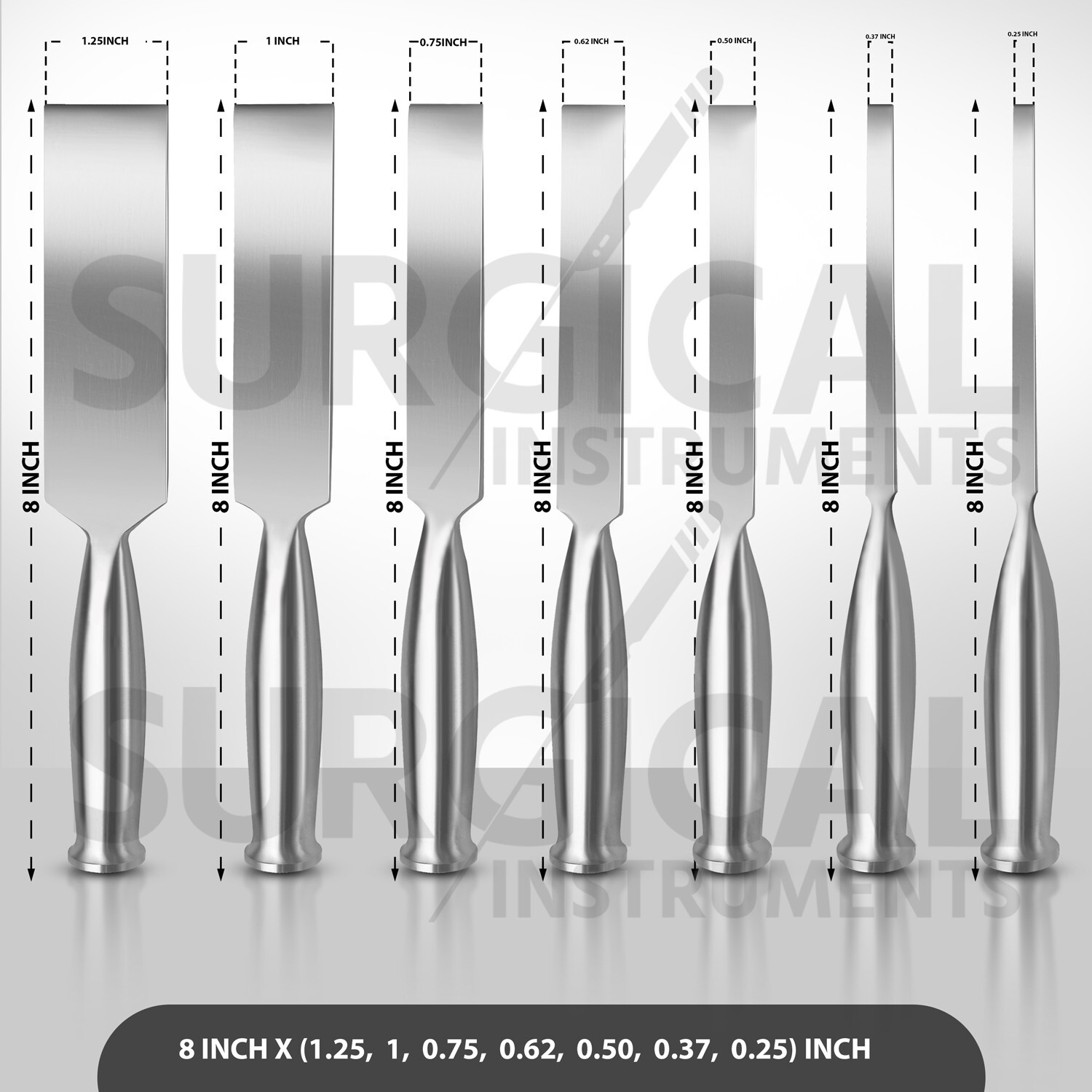 Smith Petersen Chisel Set of 7 Pcs Orthopedic Surgical Instruments German Grade