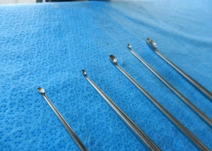 Aesculap Surgical Orthopedic Straight & Angled Wooden Handle Curette Set