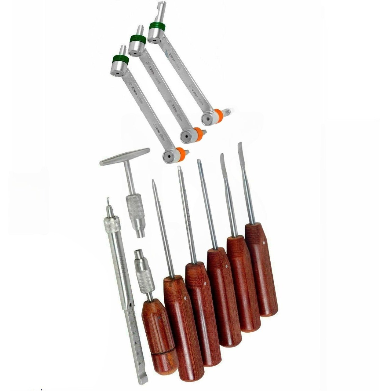 Drill Guide & Screwdriver Set 11 Pcs Quick Coupling Handle Orthopedic Instrument