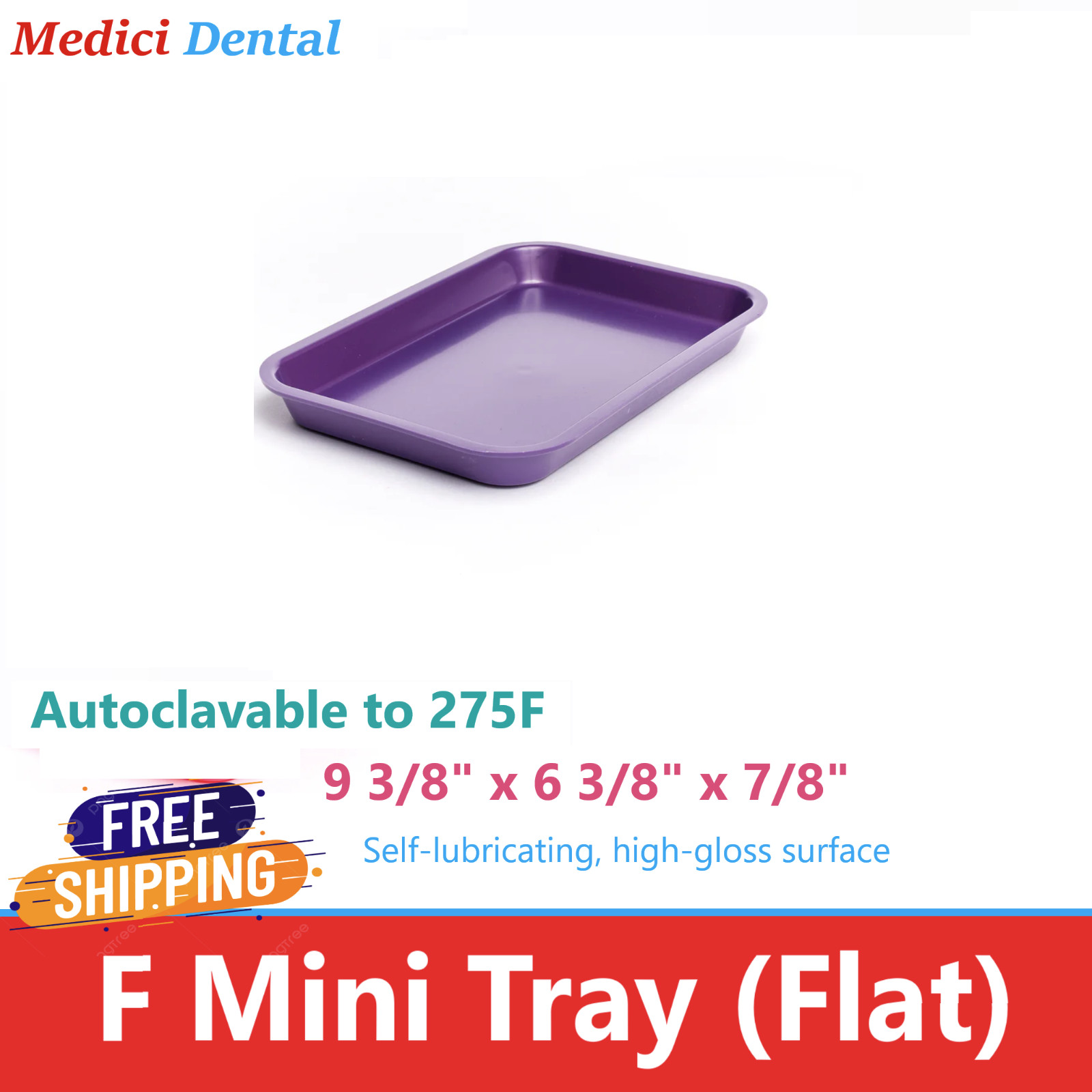 4/Pack – Dental Procedure Set Up Flat Tray Size F (MINI) -Autoclavable 275F