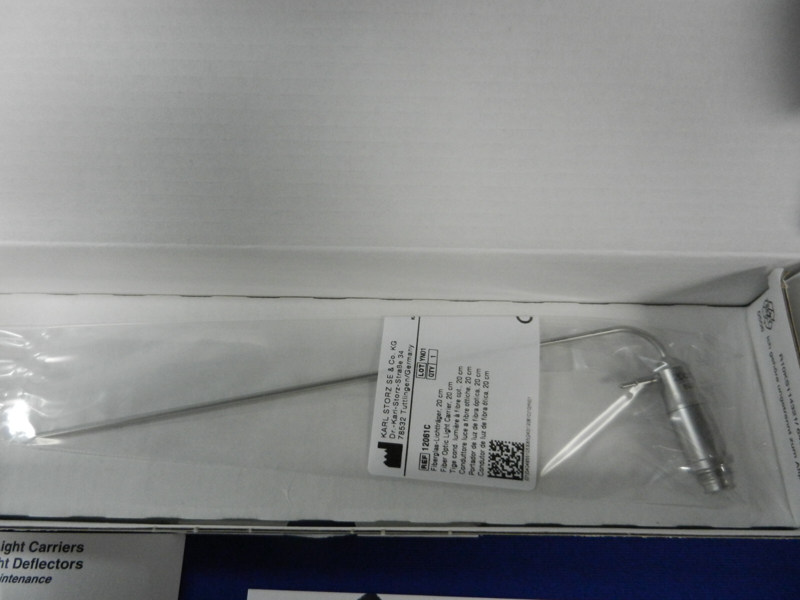 F164 Storz 12061C Fiber Optic Light Carrier For 20cm Hypopharngoscopes NEW!