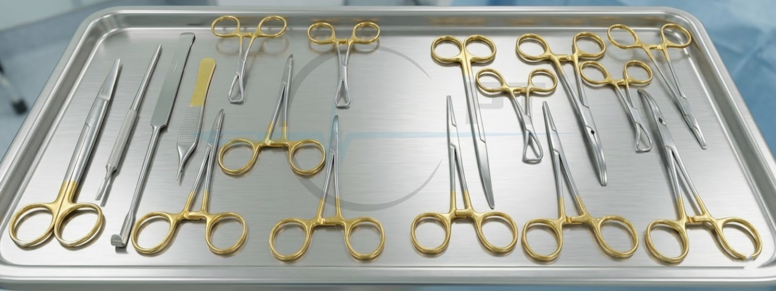 SET OF 17 PCS GOLD HANDLE GENERAL SURGERY SPAY PACK SURGICAL INSTRUMENTS KIT