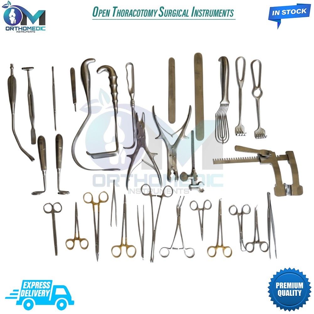 Open Thoracotomy Surgical Instruments Set of 35 pcs