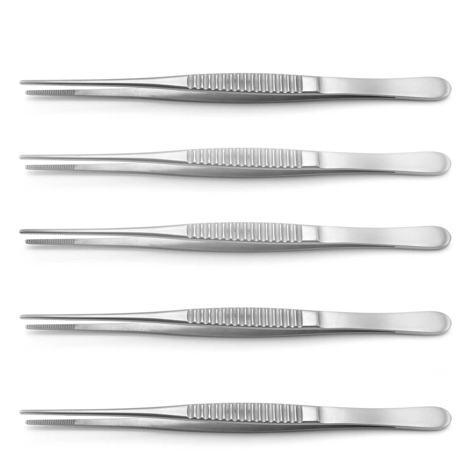 LOT OF 5 PCS Pilling 35-1804 DeBakey Tissue Forceps, 9.5″, 2mm Tip Width Cardio