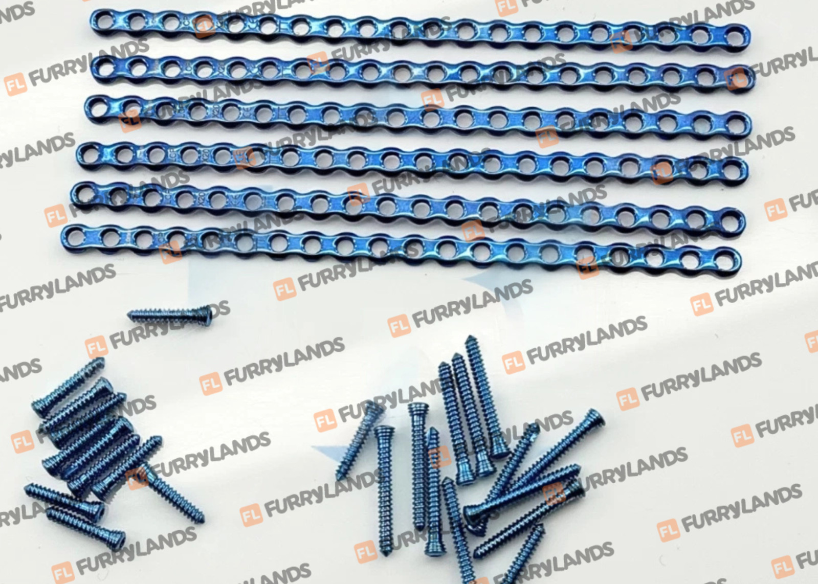 2.4mm Veterinary Orthopedic Cuttable Locking Plates & Screws 67 Pcs Set Tt