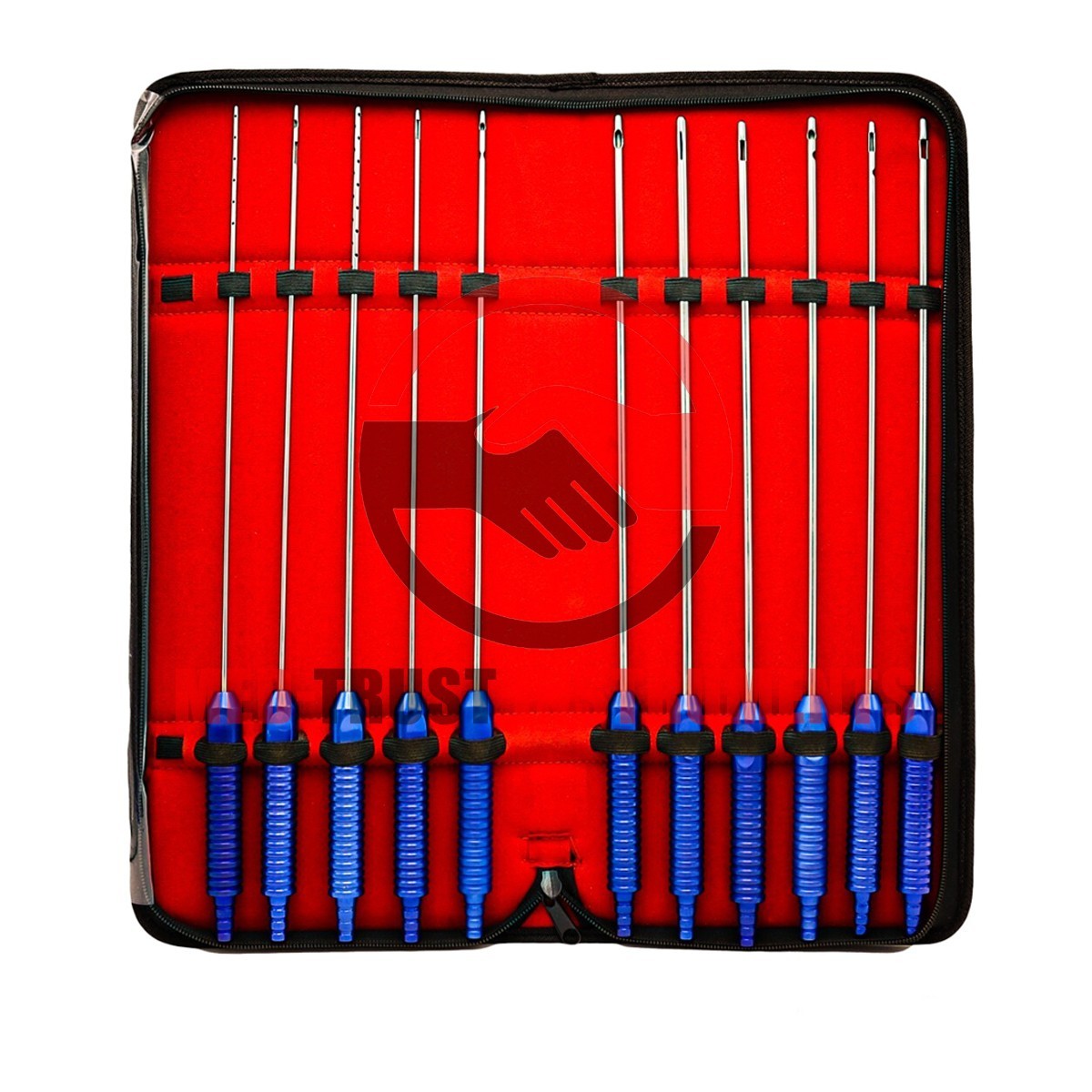 11 Pcs Liposuction Cannulas Fixed Handle Fat Transfer Cosmetic Surgery Kit Set