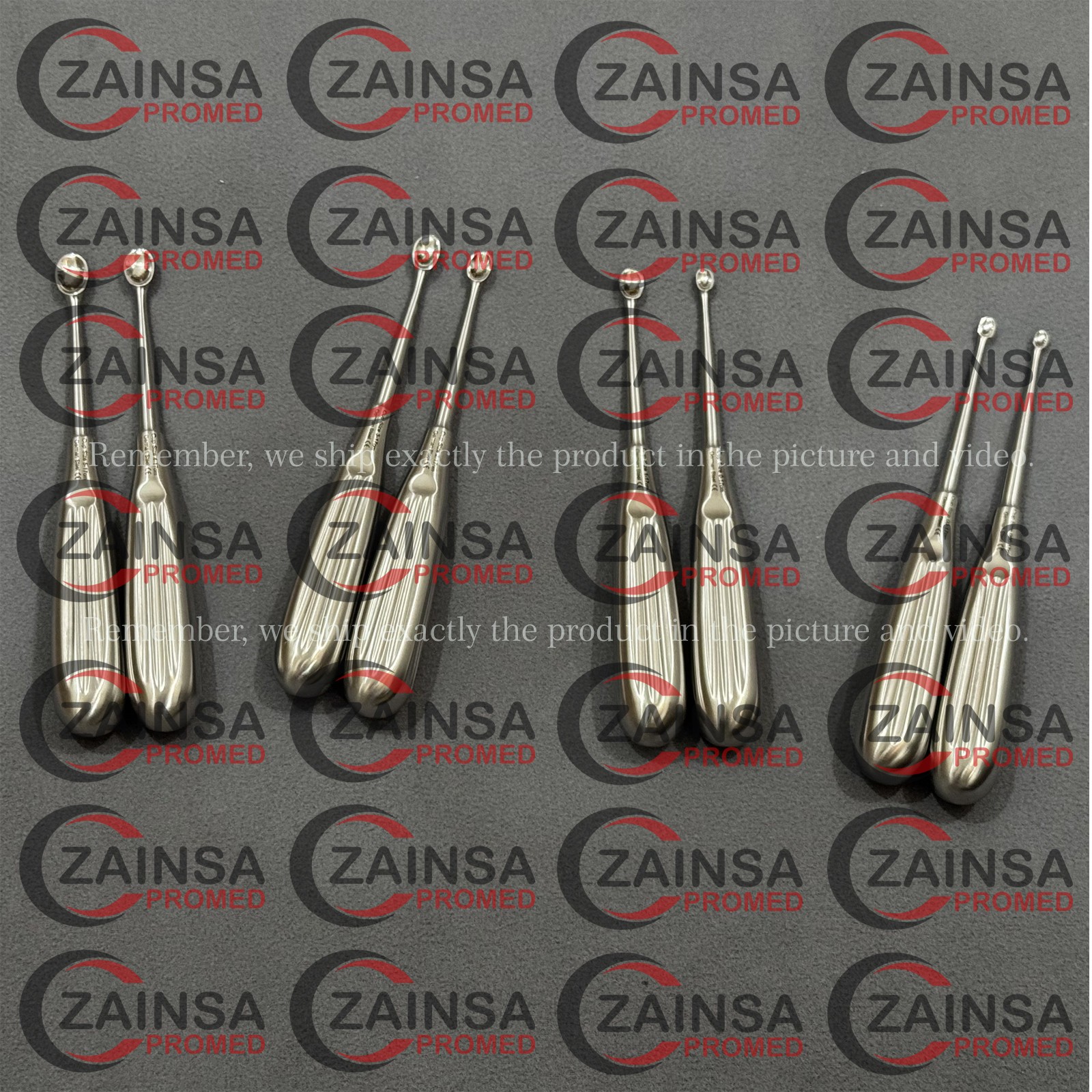 Volkmann Bone Curette Sharp Spoon Set of 9 PCs Dental Tissue Surgery