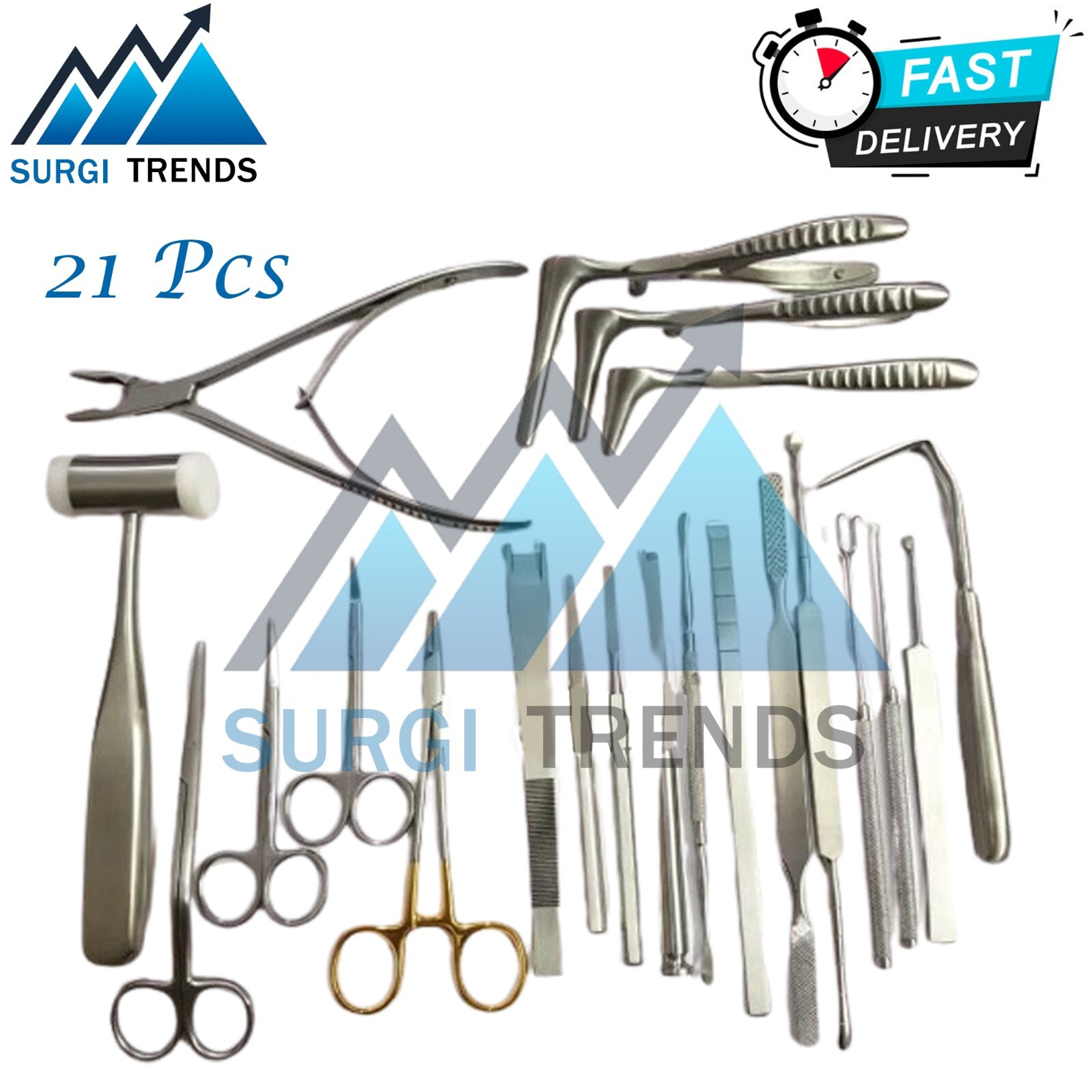 Nasal instruments set,Rhinoplasty set of 21 Pcs,Plastic surgery instruments