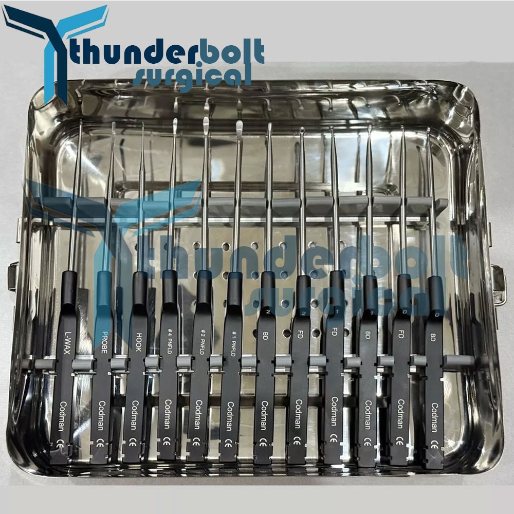 Lot Of 12 Codman Microdiscectomy Karlin Cervical Curettes Set w Tray