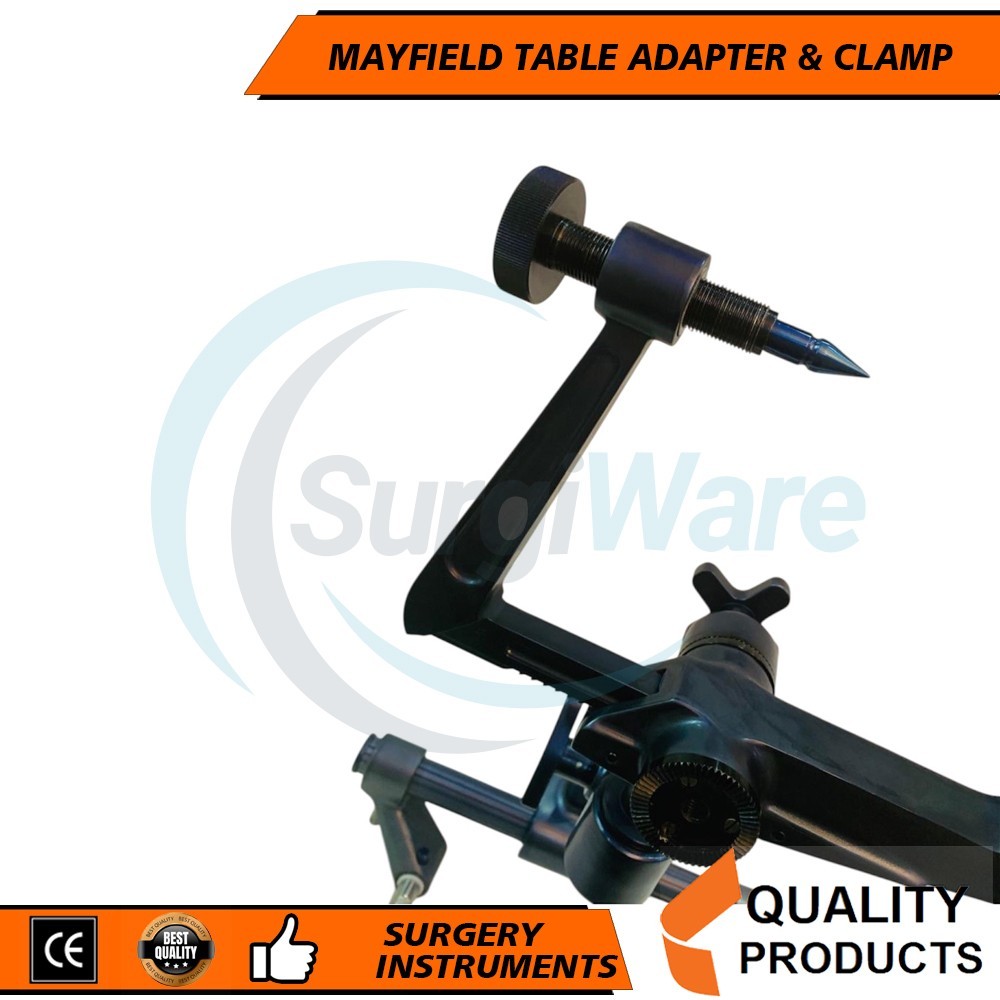 Mayfield Spine Surgery Table Adaptor with Skull Clamp Black Coating
