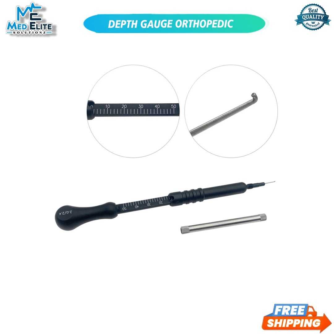 Depth Gauge orthopedic instrument aluminum measure ruler drill hole measurement