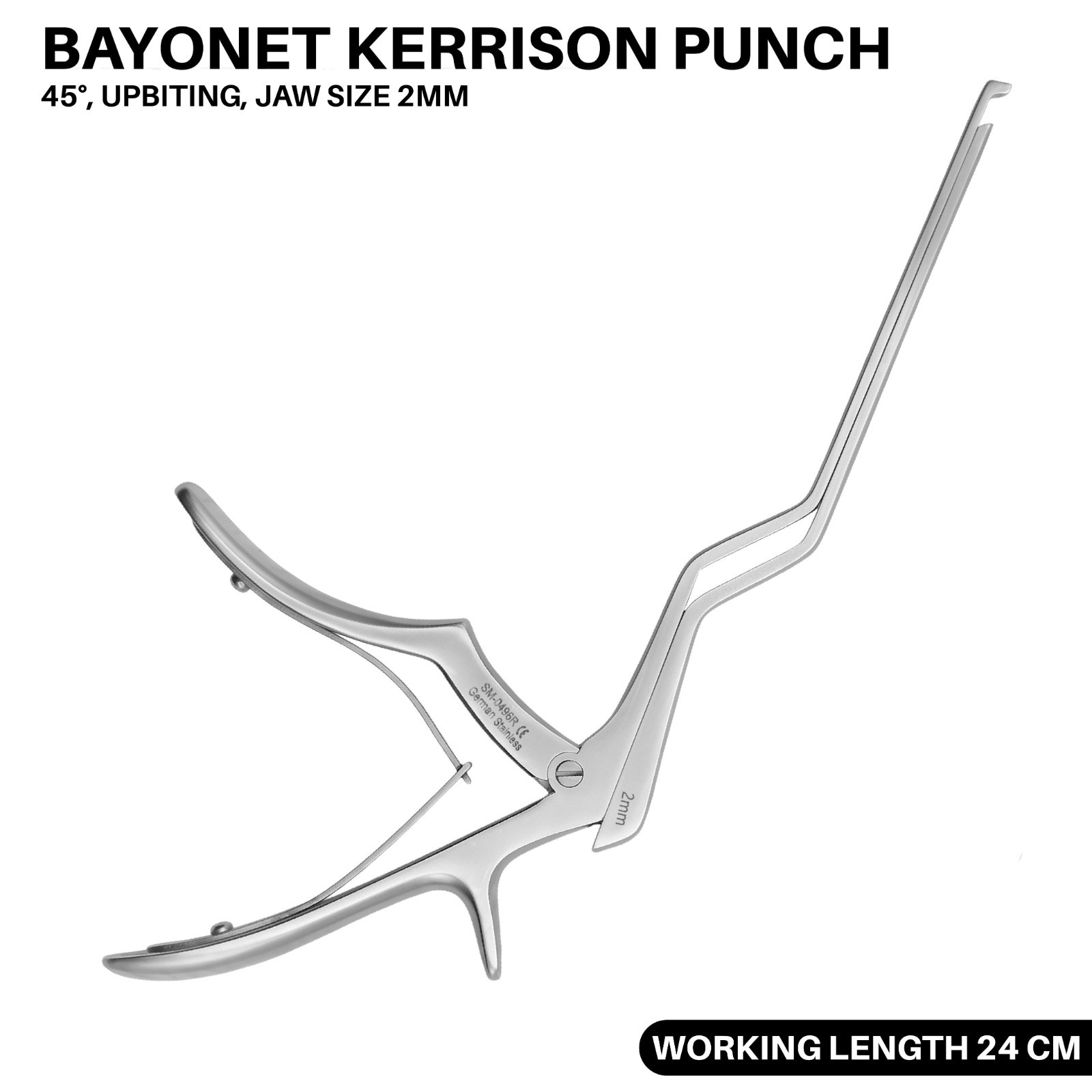 Bayonet Kerrison Punch 45° upbiting Jaw Size 2 mm Surgical Orthopedic Instrument