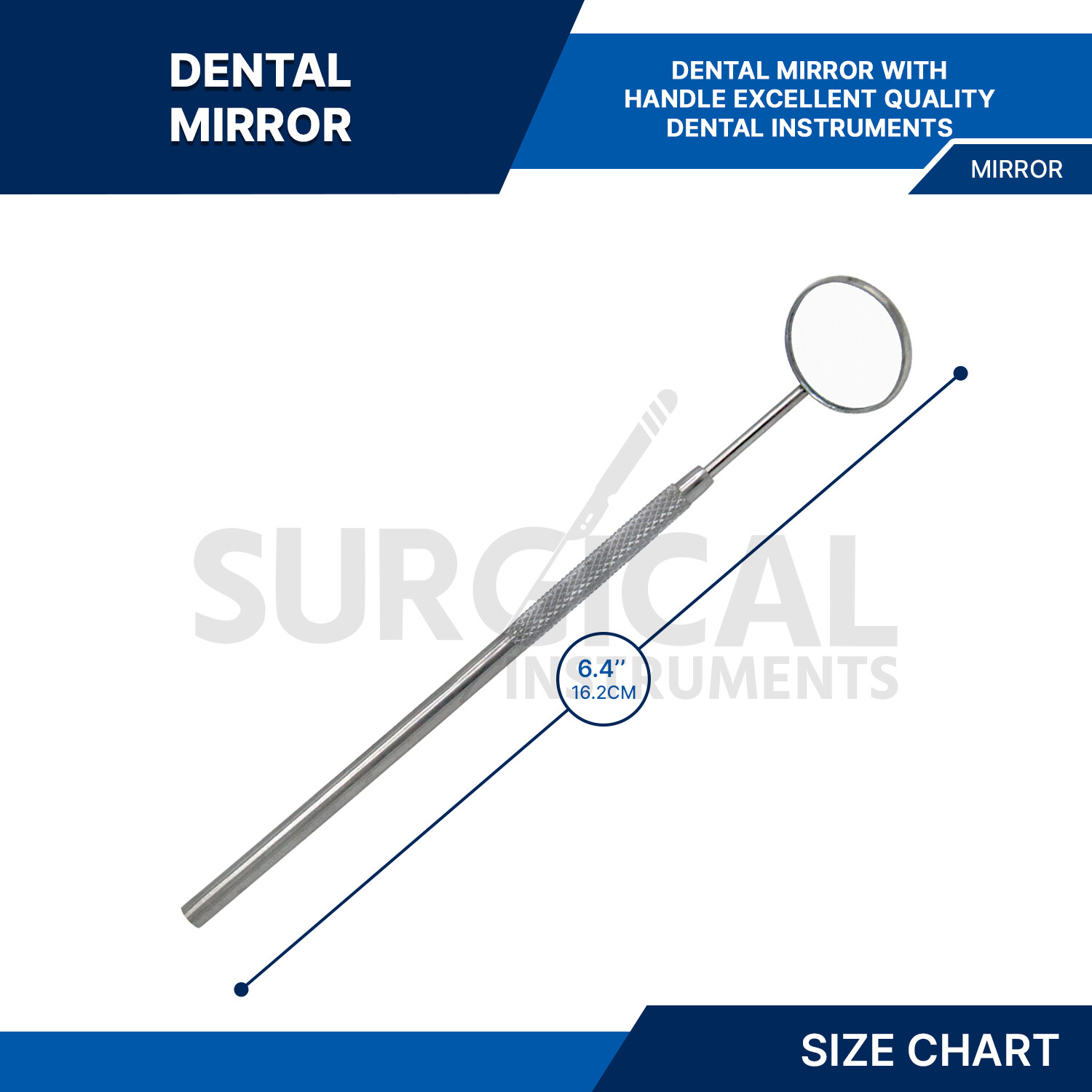 12 Pcs Front Surface Dental Mirrors #5 Surgical Instruments German Grade