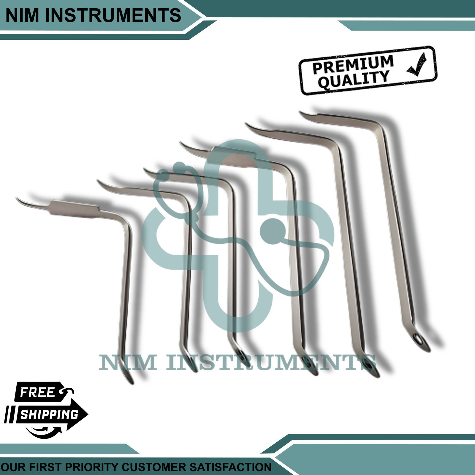 Bent Hohmann Knee Retractors Orthopedic Surgical Instruments Set of 6