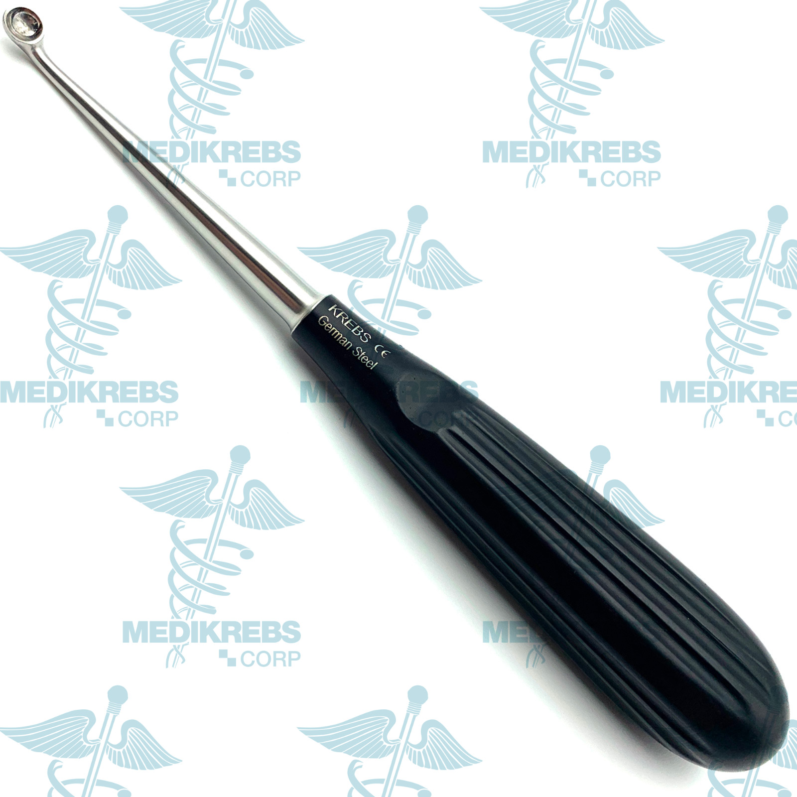 Spratt Brun Bone Curette Set w/ Sterilizing Tray, Curved Fig. 0-0000 x 17 cm