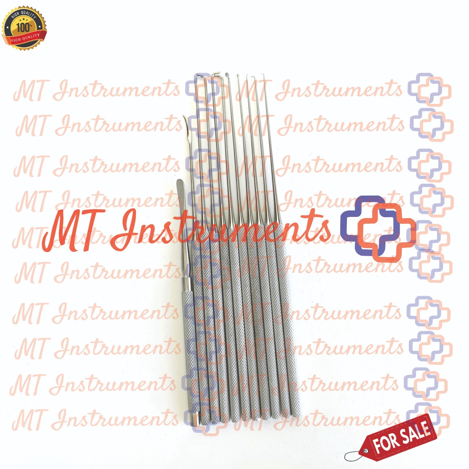 ENT Micro Ear Forceps, Probes & Hook Set of 11 Pcs Tympanoplasty Instruments