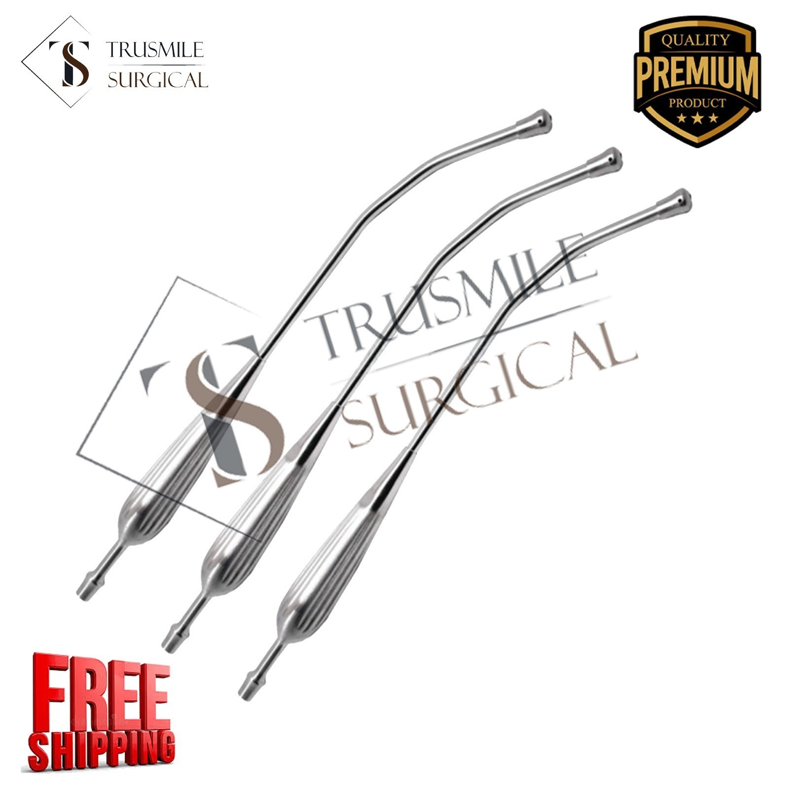 3x Long Suction Tubes 45cm | Thoracic VAT Surgery Set | Reusable Aspirator