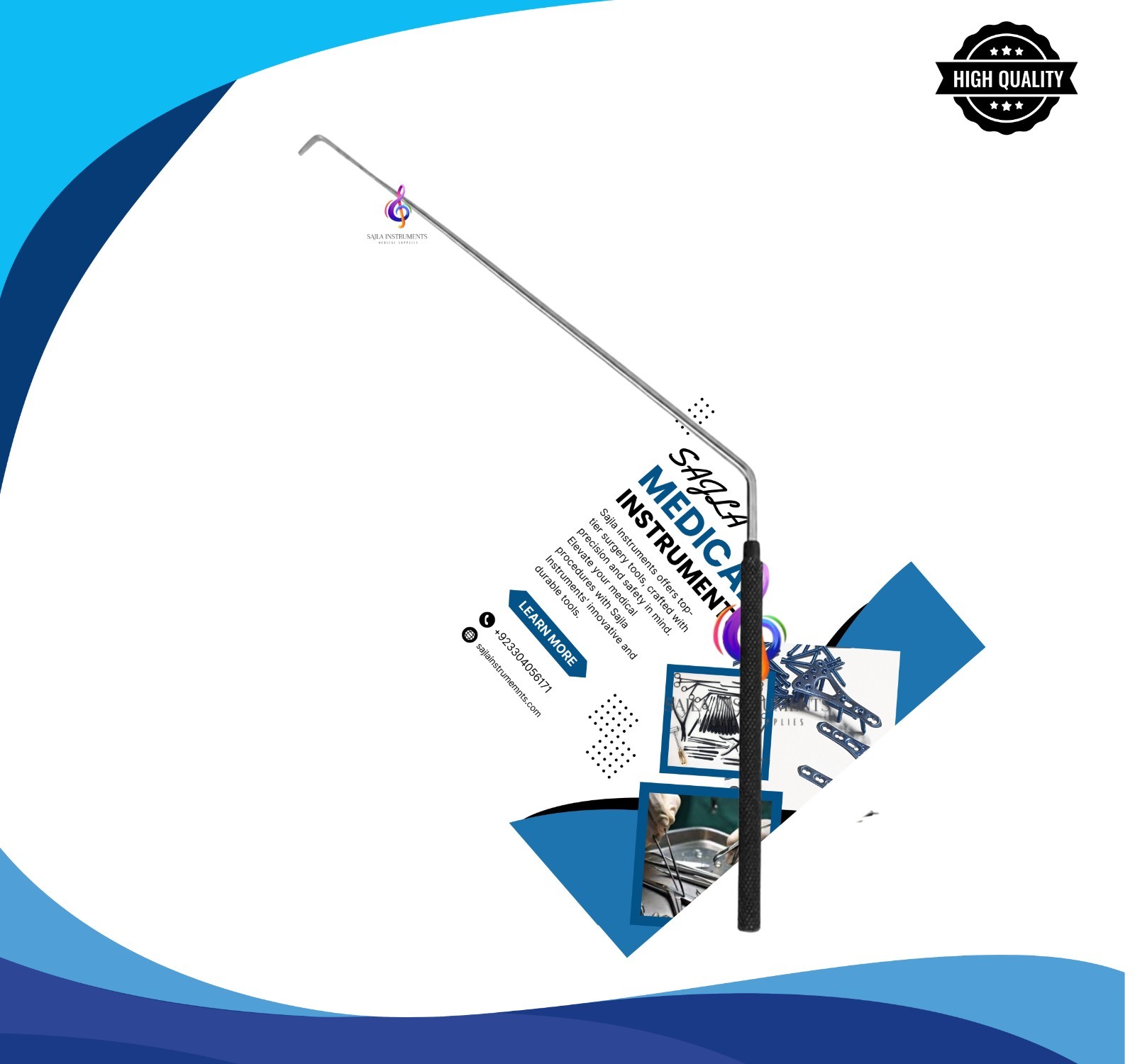 6 PCS Nerve Root Penfield Retractor & Dissector Spinal Orthopedic Instruments.