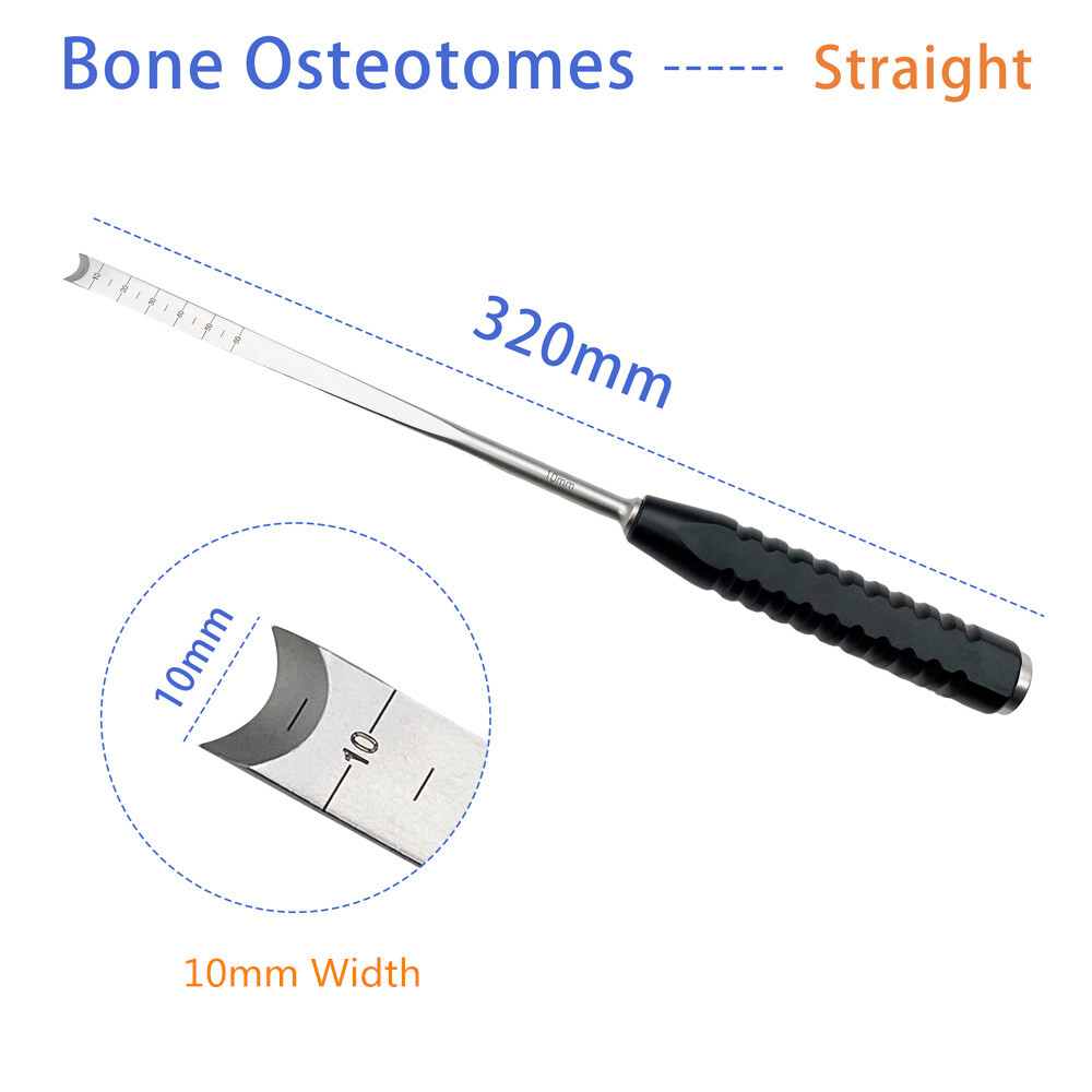 Bone Chisel Osteotome 10mm-25mm Osteotome Straight Curved Orthopedic Instrument