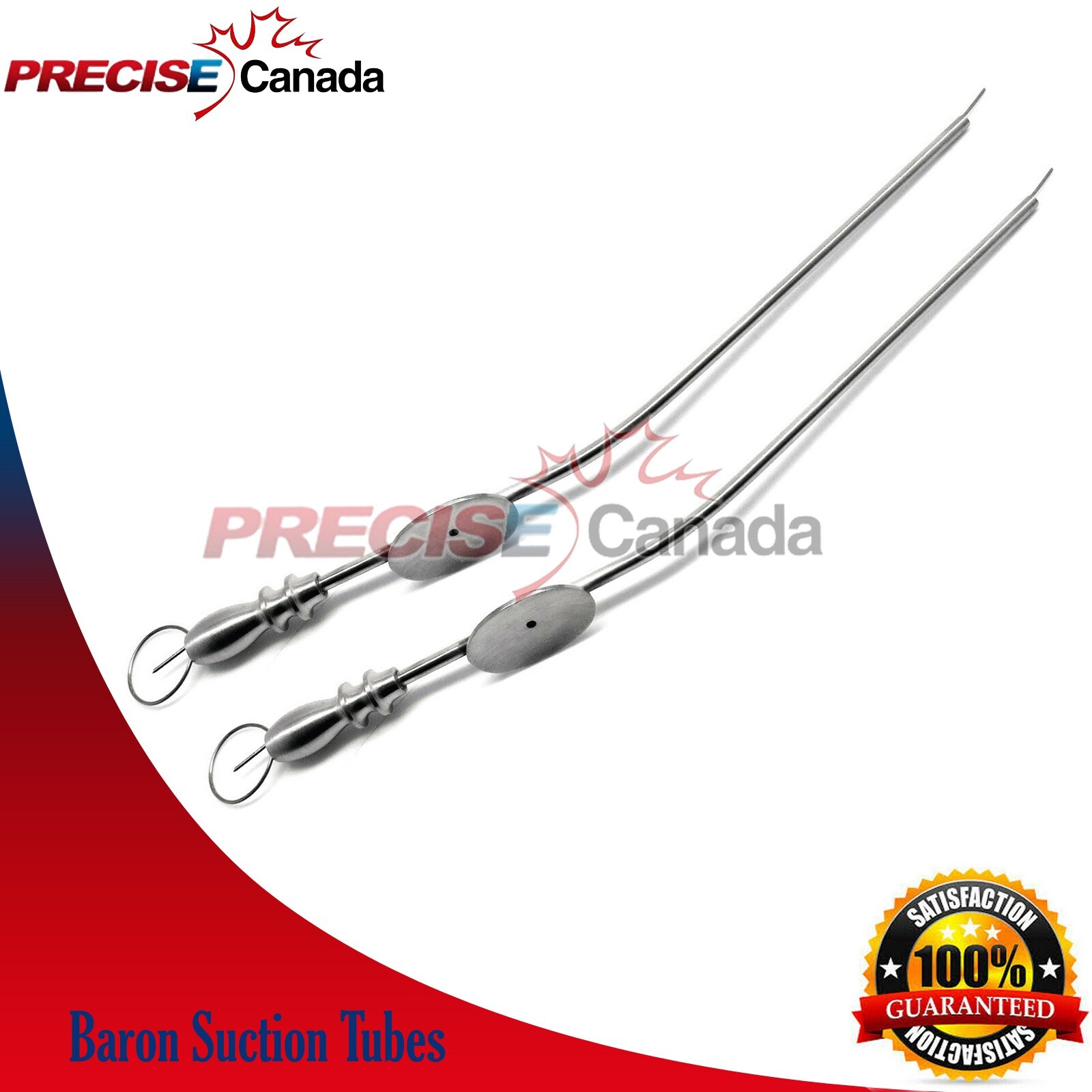 Set Of 2 Baron Suction Tubes 8 & 9FR Surgical ENT Diagnostic Surgical Instrument
