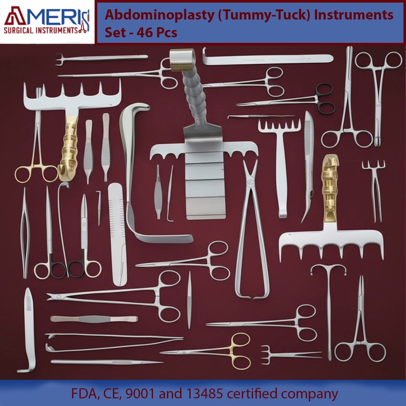 Abdominoplasty Tummy Tuck Surgery Set Plastic Surgery Instrument 46 Pieces