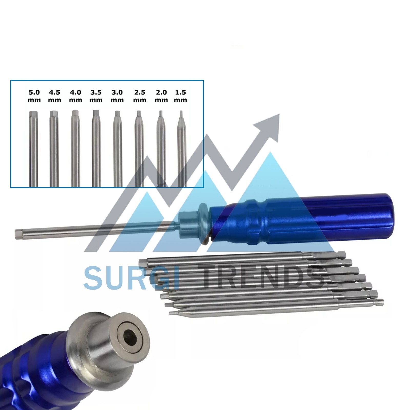 Orthopedic Bone Screwdriver Set With Quick Coupling Handle Surgical Instruments