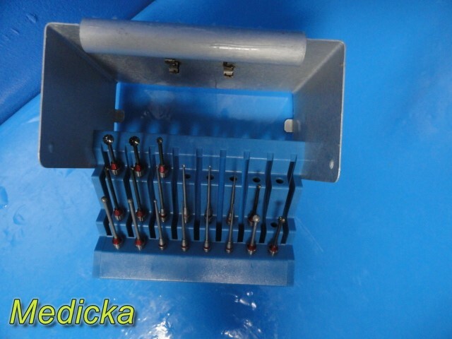 18X Zimmer Hall Surgical Assorted Osteon Burs W/ Bur Rack 5038-09 ~ 25574