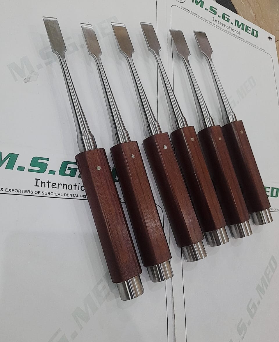Orthopedic Dahmen Lexer Osteotome 4PCS 22cm 8-20mm Fiber Handle Stainless Steel