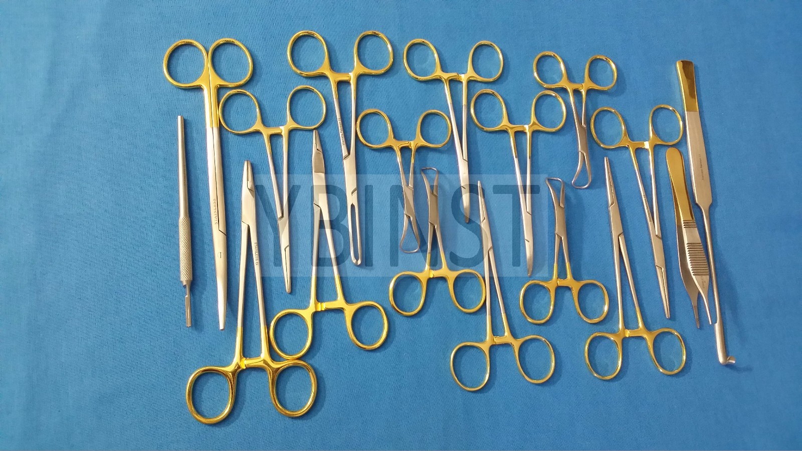 SET OF 18 PCS GOLD HANDLE GENERAL CANINE SPAY PACK SURGICAL INSTRUMENTS KIT