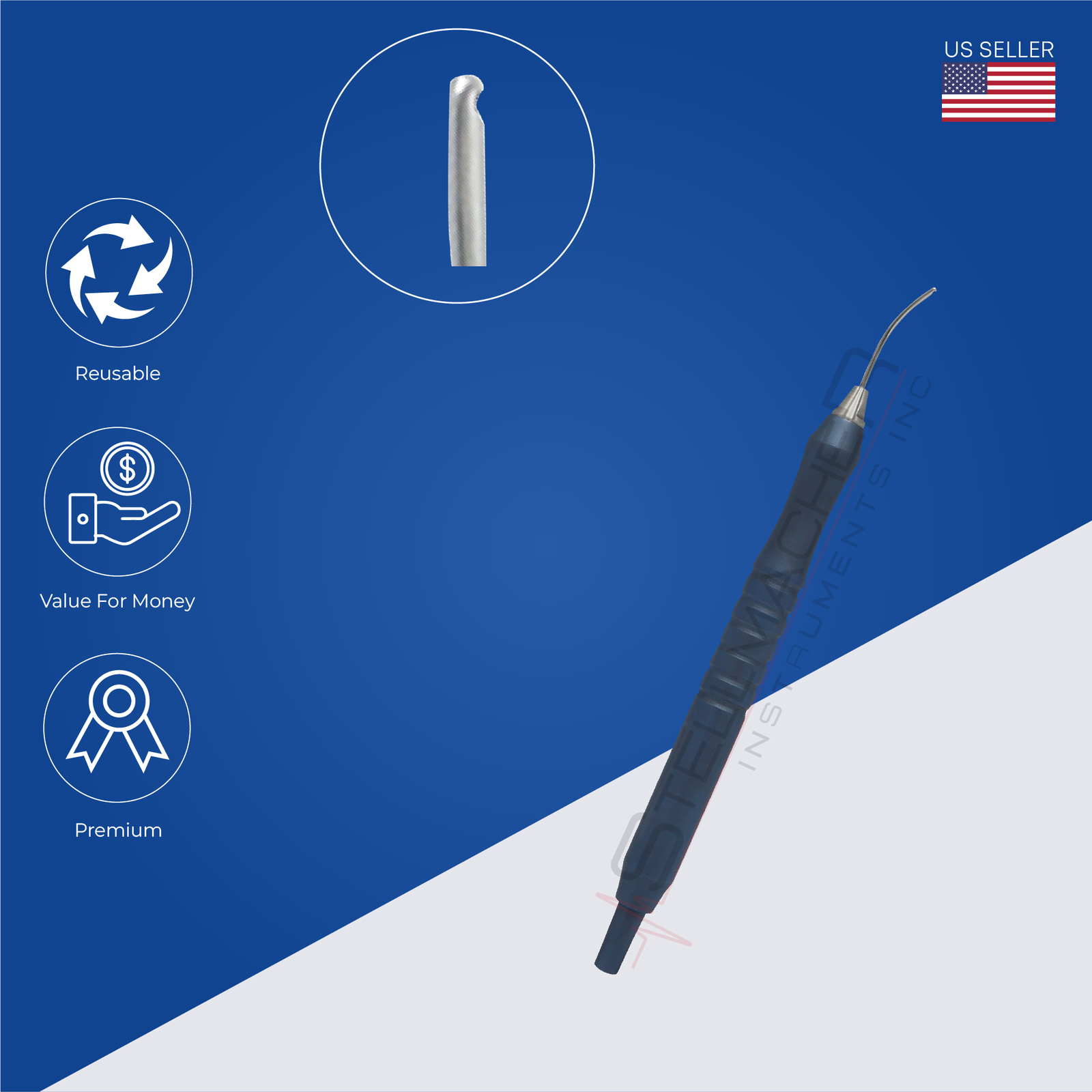 Aspirating Handpiece Conical Tip 0.3mm Titanium Ophthalmic Surgical Instrument