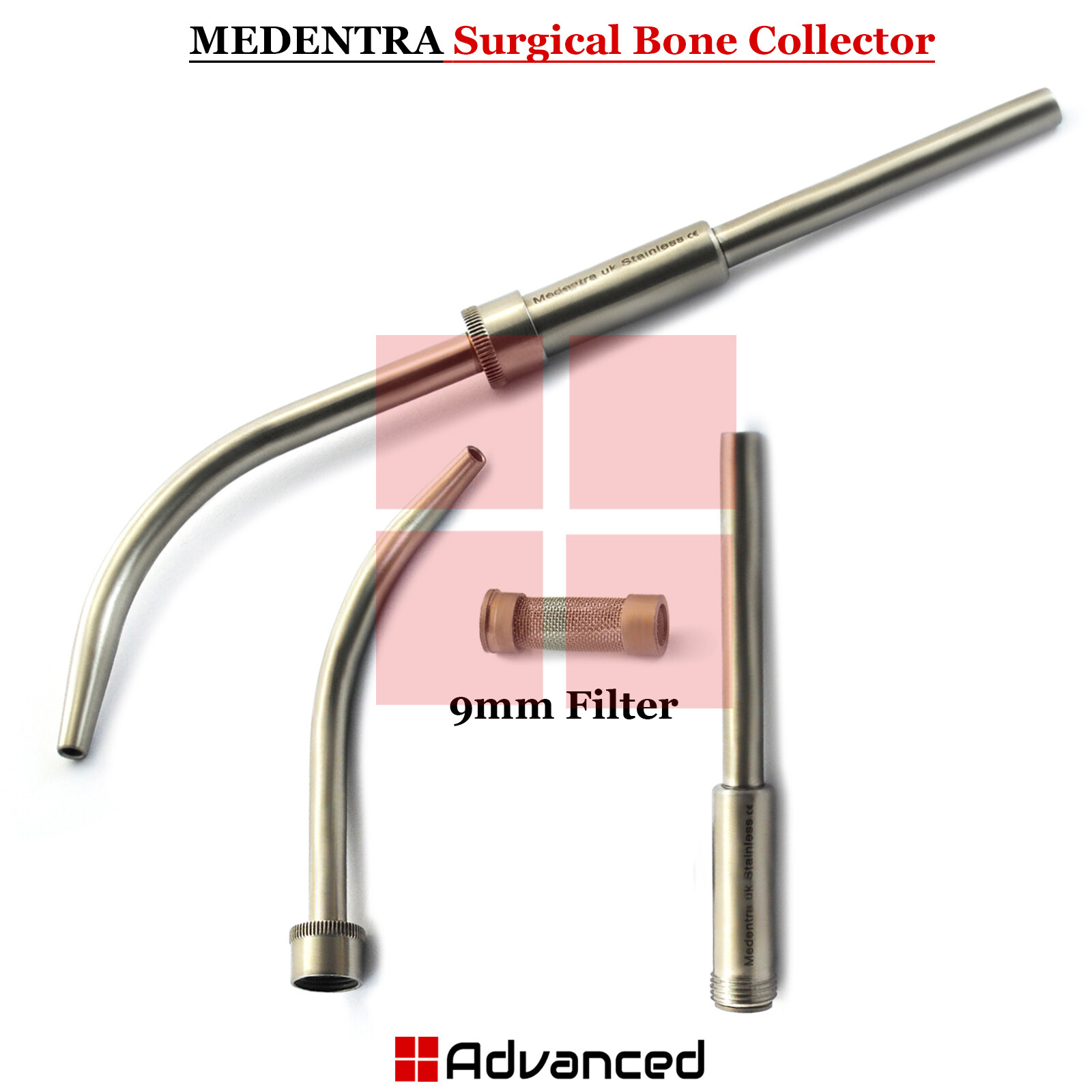 Dental Bone Grafting Syringe 3.5mm Surgical Bone Collector 9mm Filter Implant CE