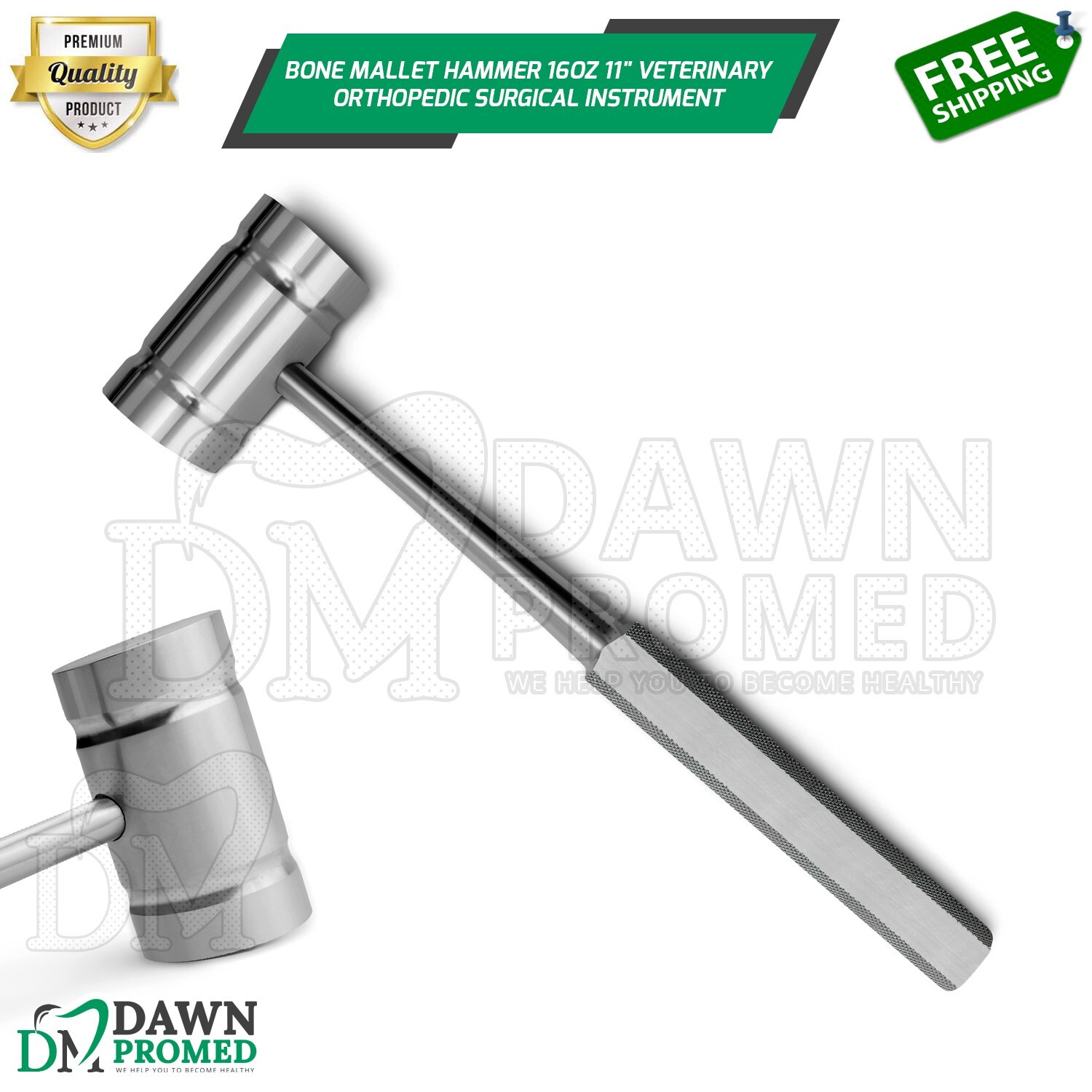 Bone Mallet Hammer 16oz 11″ Veterinary Orthopedic Surgical Instrument German Gr