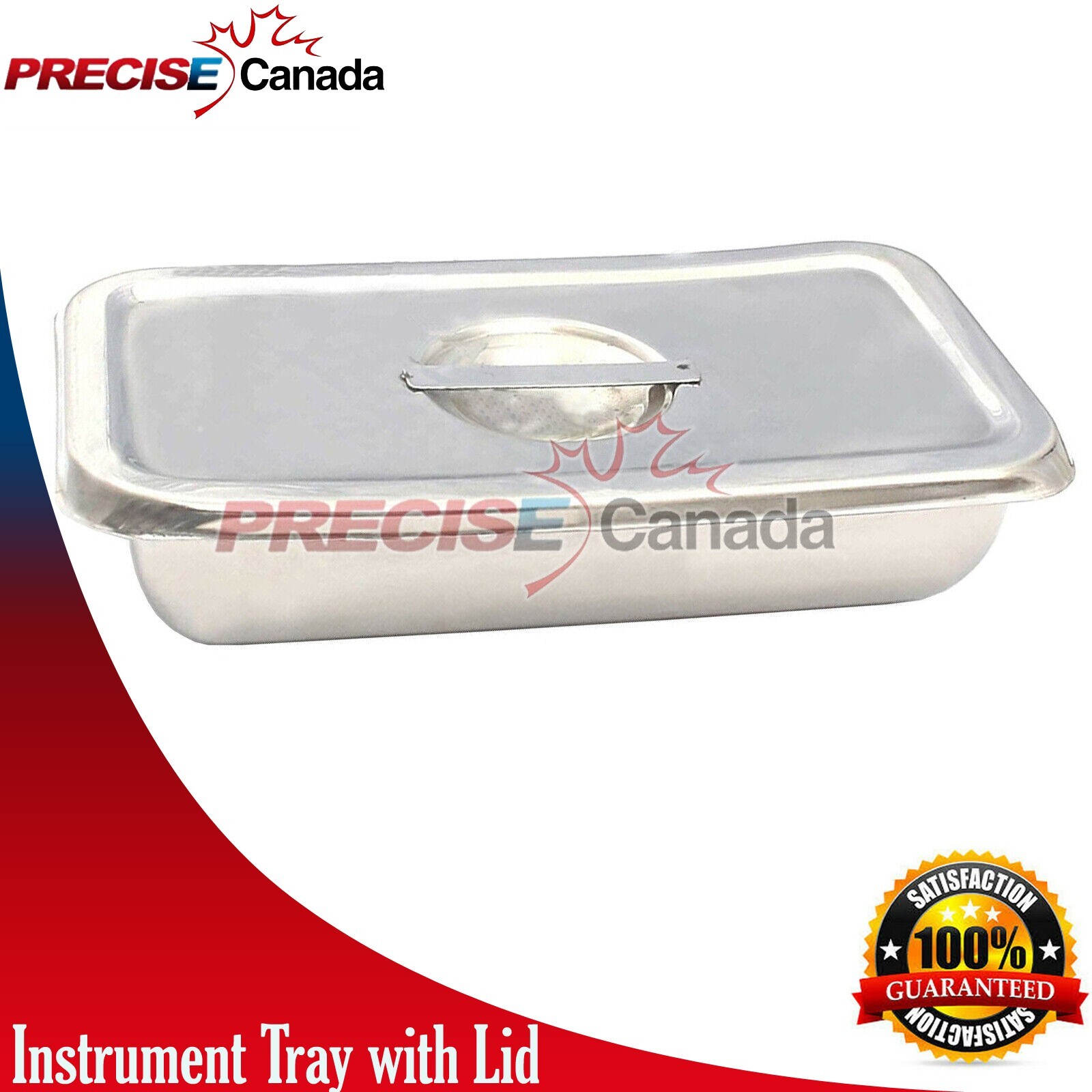 9X5X2″ Surgical Instrument Tray with Lid Holloware Dental Medical DN 2369