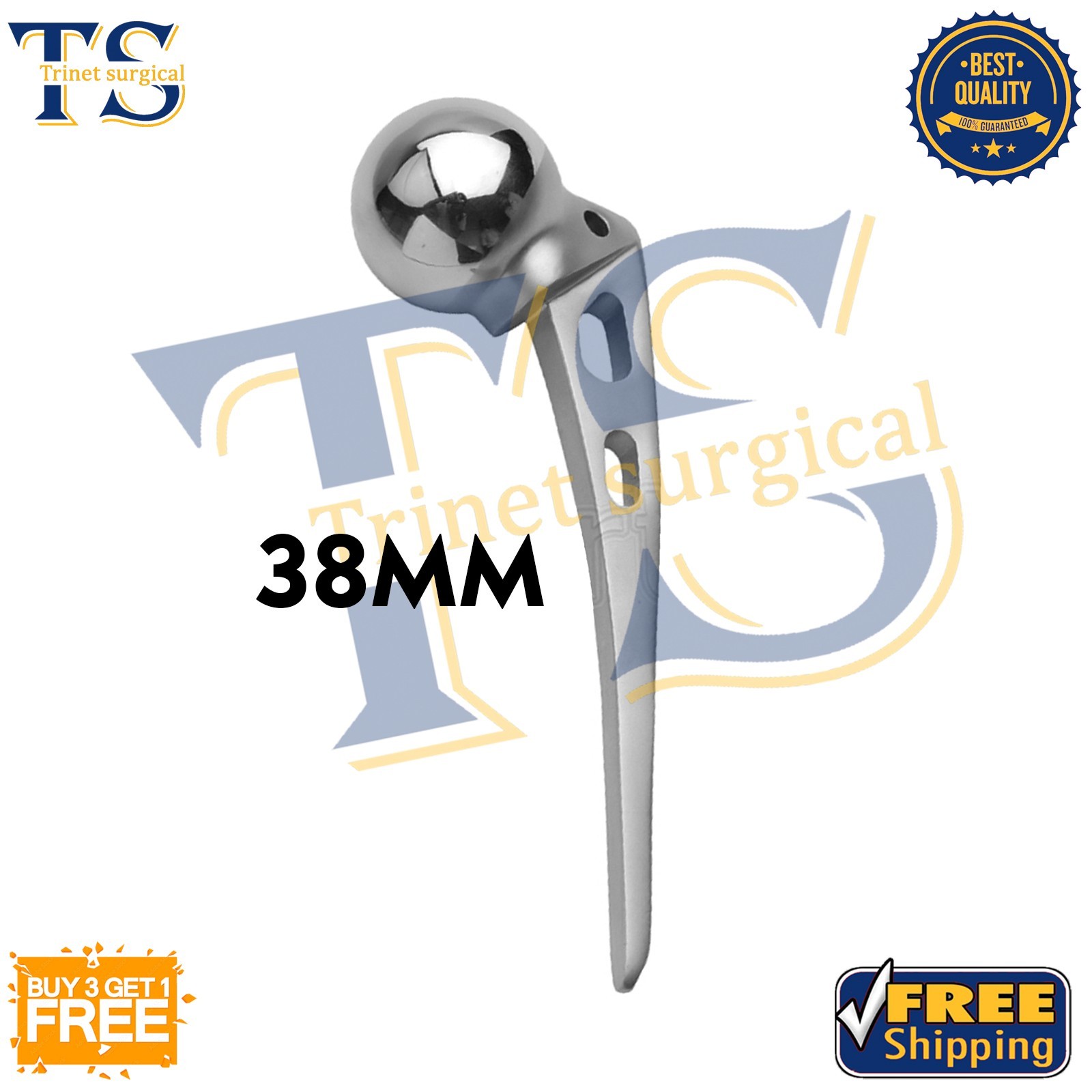 Bipolar Hip Prosthesis 38mm | Orthopedic Surgical Implant Instruments