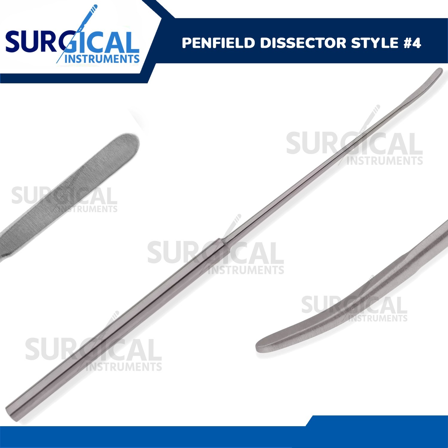 Penfield Dissector Style #4 8 3/4″ 3mm Blunt Slightly Curved German Grade